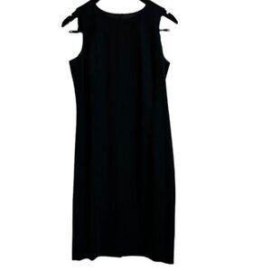 Calvin Klein Virgin Wool Black Sheath Dress - Size 8